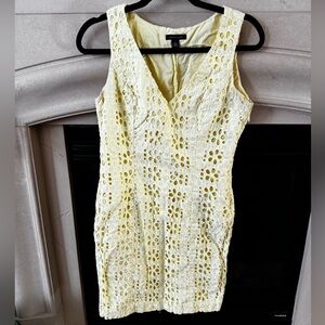 Tommy Hilfiger Yellow floral eyelet dress size M